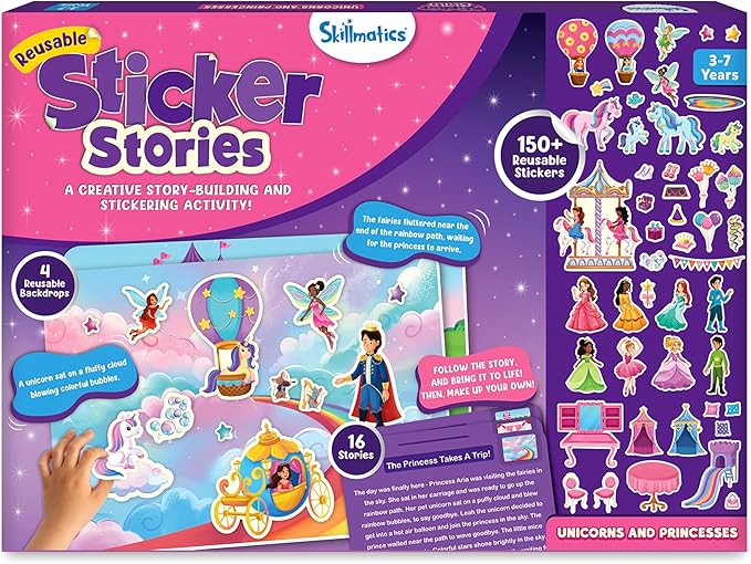 Skillmatics Activity Kit - Creative Storytelling & Skill Building with 150+ Reusable Stickers, Educational, Mess-Free Fun, Preschool & Kindergarten Toy, Gifts for Kids Ages 3, 4, 5, 6, 7