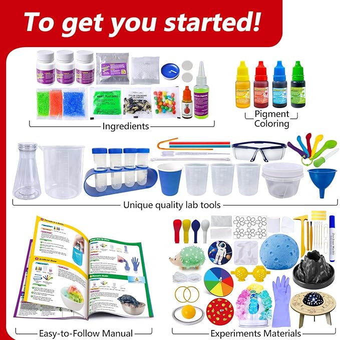 UNGLINGA 300+ Experiments Science Kit for Kids | S.T.E.M Educational Toys with Lab Manual | Volcano, Crystal Growing, Chemistry Set | Christams Birthday Gifts for Boys & Girls