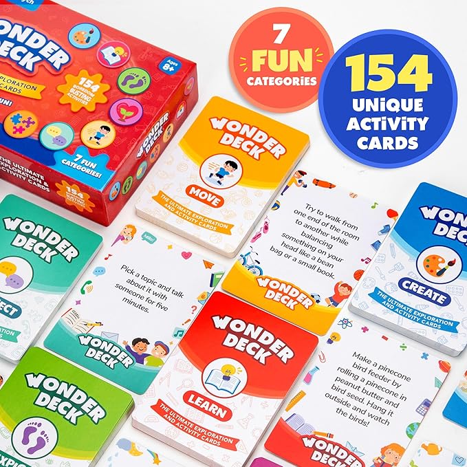 ThinkPsych WonderDeck - 154 Adventures Inside - Single Player Card Game for Kids Ages 8-12 - Homeschool & Educational Games for Kids 8-12 - Gifts for Boys & Girls 8 9 10 11 Year Old