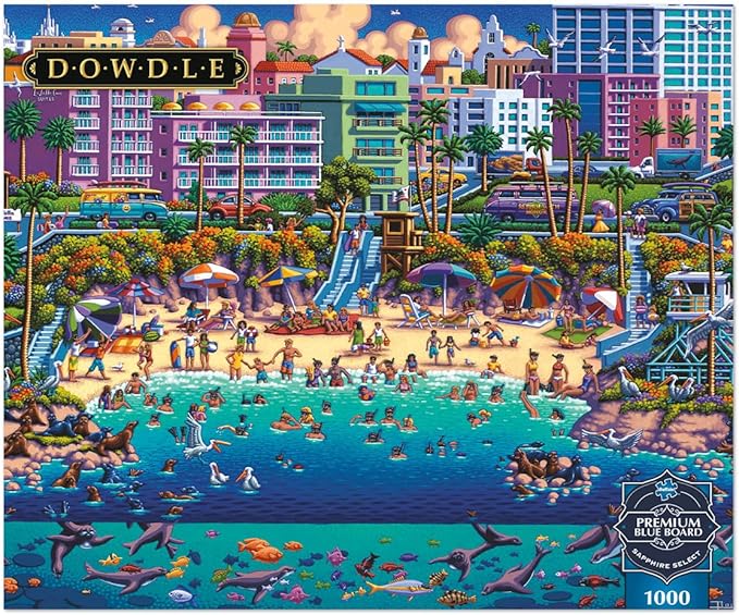 Buffalo Games - Sapphire Select - Eric Dowdle - La Jolla Cove - 1000 Piece Jigsaw Puzzle – Challenging & Fun – Blue Core Puzzle Board – Giftable Display Box - Full Size Poster Included