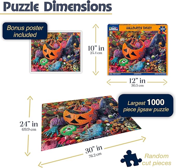 White Mountain Puzzles - Halloween Treats - 1000 Piece Jigsaw Puzzle for Adults & Kids - Fun Family Activity - 24"x30"