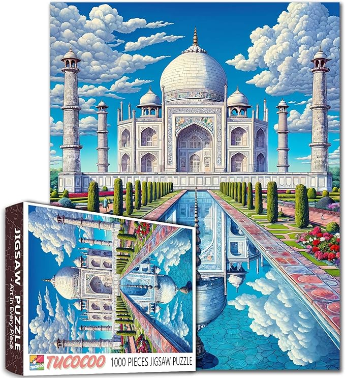 Palace Landscape Puzzles 1000 Pieces for Adults-Blue Sky and White Cloud Scenery Puzzle-Challenging Puzzle Perfect for Game Nights-DIY Home Wall Decor-Arab Palace Art Puzzles 27" x 20"