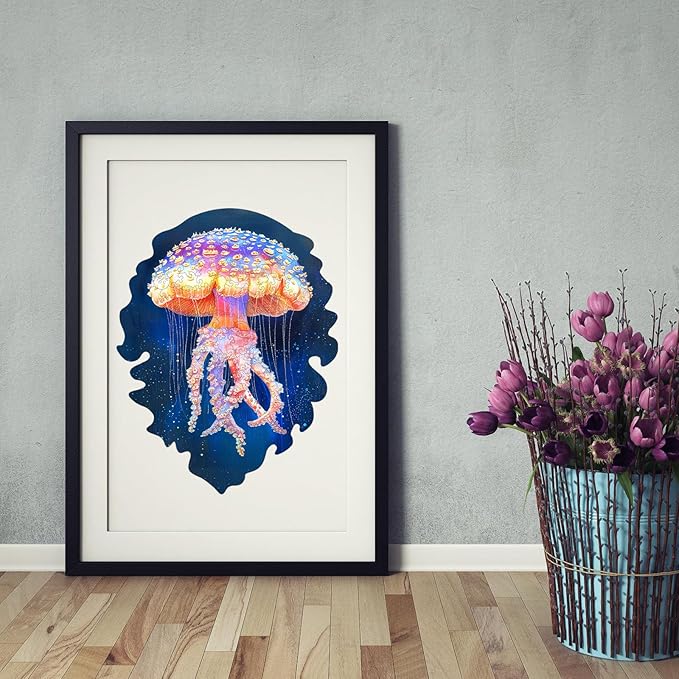 delobil Wooden Puzzles for Adults, Jellyfish Jigsaw Puzzles 200 Pieces, Unique Shape Puzzles for Adults and Kids, 11.7 x 9 Inches Medium Size, Fun Challenging Puzzles Family Game