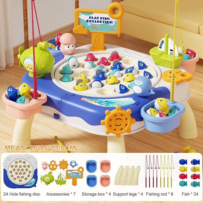 Magnetic Fishing Game for Kids Toddlers Ages 1-3 3-5 5-7, Fish Toy Board Game for Toddlers 1 2 3 4 5 6 7 8 Years Old, Fishing Table Toys Birthday Gifts