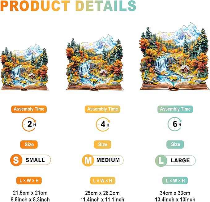 Wooden Puzzles for Adults - Autumn Wonderland Wooden Jigsaw Puzzle - Unique Animal Shaped Wood Puzzles Adult - Christmas Birthday Gifts for Adults/Friends/Family - 265pcs 13.4 * 13in