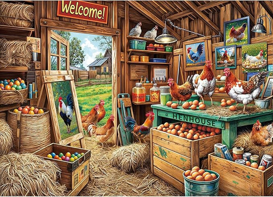 Chicken Coop Puzzles for Adults 1000 Piece, Jigsaw Puzzles for Adults, Adult Challenging Game Toys, Impossible Puzzle, Family Decoration Puzzle