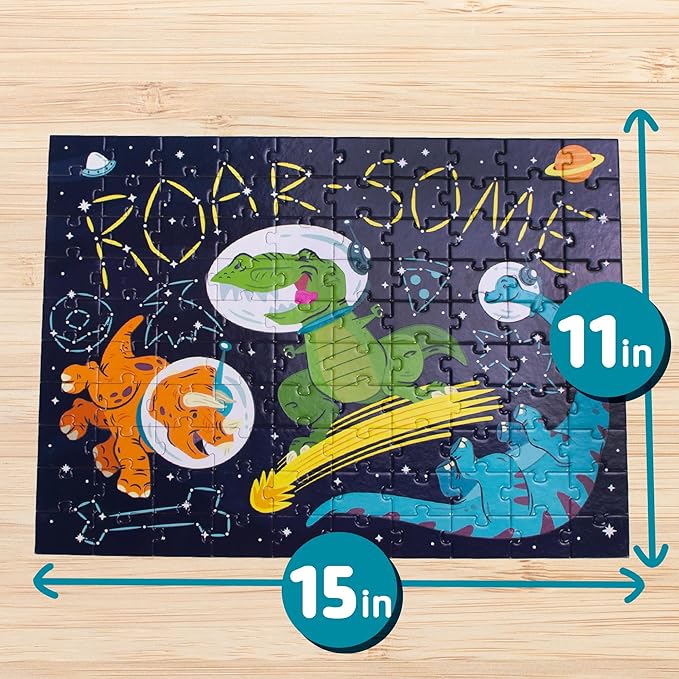 Chuckle & Roar Jigsaw 100 PC Educational Puzzle Roar-Some Edition
