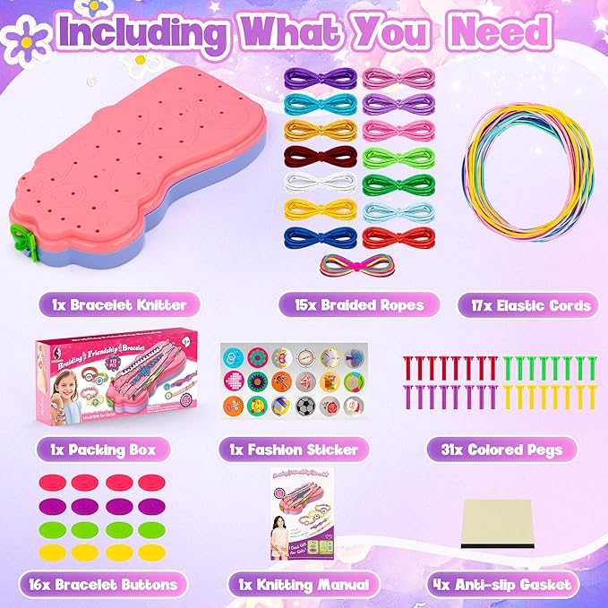 Friendship Bracelet Making Kit for Girls 8-12, Arts and Crafts Kits Toys for Girls, Best Chirsmas Gifts Ideas for 6 7 8 9 10 11 12 Years Old