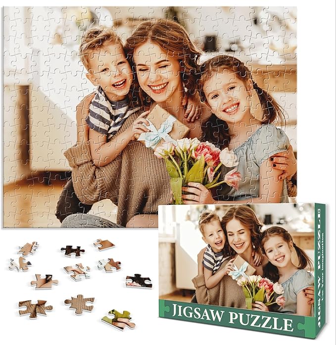 Personalized Puzzle Gifts for Christmas, Custom Photo Gift for Mom from Daughter Son Kids, Mom Gifts for Wife from Husband, Customized Presents for Mother's Day Birthday Christmas