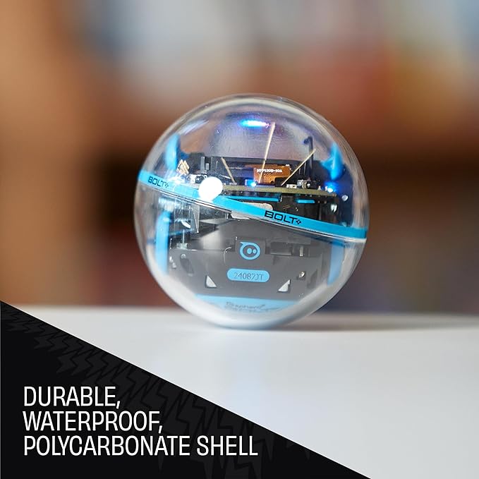 Sphero Bolt+: Coding Robot Ball - Program with Draw, Drag-and-Drop Blocks, Javascript, & Python - Animated LCD Screen - Ages 8+ - Durable & Waterproof - STEM Toy for Kids & Teens