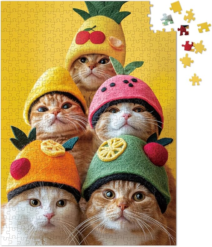 500 Pieces Jigsaw Puzzles for Adults and Teens and Kids Family Happy Games Cats' Party [Larger Size Pieces]