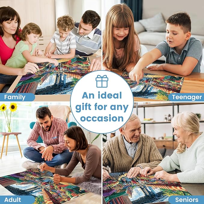 500 Pieces Landscape Puzzles for Adults, Flowers Puzzle for Adults Children, City Puzzle 500 Pieces, Gift for Birthday, Home Decor, Fun for Family Entertainment(20.5 * 15 in)