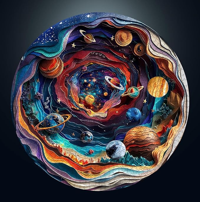 Masseruon 1000 Piece Puzzle for Adults, 26.6 * 26.6in Universe Puzzle for Adults, 1000 Pieces Flat Puzzles with 3D Visual Effect When Completed, Adult Puzzles Games