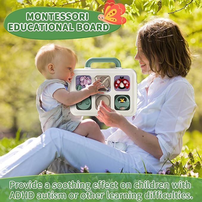 Baby Busy Board Cube, Toys for Boy Girl, Montessori Travel Toys for Toddlers, Learning Fine Motor Skills| Birthday Gifts for Infant Boys Girls