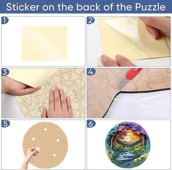 Wooden Puzzles for Adults, 3D Vision Effects Nature Landscape Wooden Jigsaw Puzzles 500pcs, 15.2x15.7in, Unique Shape Wood Puzzles Adult, Creative Gift for Adults and Kids Home Decor