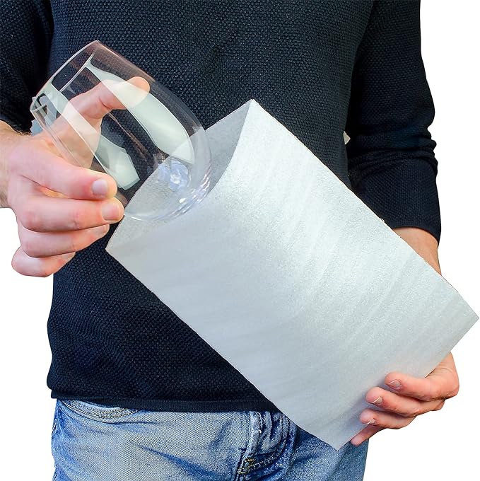 Foam Pouches & Foam Wrap Sheets,4 Sizes 80 Count Foam Wrap Sheets Cushioning for Moving, Shipping, Packaging, Storage-Safely Cushion Wrap for Dishes, Furniture, Glasses, Plates,Cups (Mixed 1)