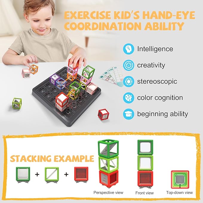 New Laser Maze Reasoning Game, Ultimate STEM Logic Toys for Ages 8+ Kid, 60+ Challenges Puzzle Games, Ideal Educational Children Gift for Christmas/Birthday/Children's Day, 37 Pcs Cubes