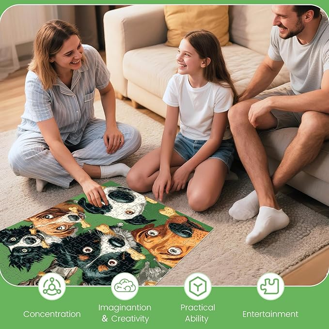 300 Piece Puzzles for Adults, Colorful Funny Dog Puzzles for Adults, Comical Dogs Holding Bones 300 Piece Jigsaw Puzzle, Ideal Home Decor Gift for Adults Kids Seniors, 20.5×15 in
