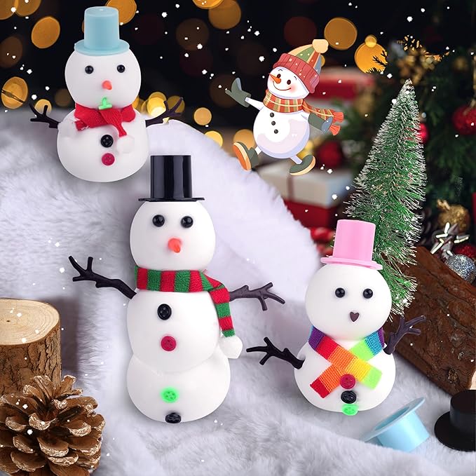 6pcs Slime Stocking Stuffers, Stocking Stuffers for Kids,Christmas Crafts,Stocking Stuffers, Kids Crafts Snowman DIY Kit,Crafts Xmas Gift