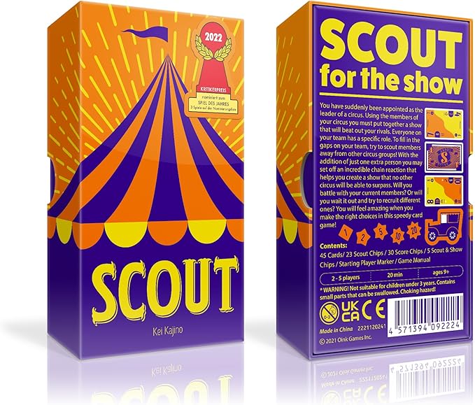 Scout – Award-Nominated Strategic Card Game | 2–5 Players | Ages 9+ | Portable Travel Game