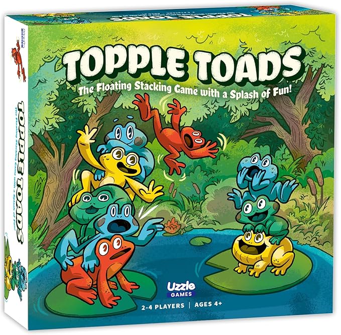 Topple Toads – Fun & Competitive Stacking Game - Engaging Balance Board Game - Endless Laughter & Excitement -2-4 Players