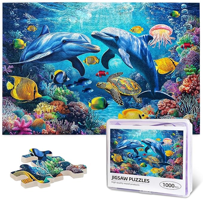Jigsaw Puzzles 1000 Pieces for Adults,Families (Sea World) Underwater Ocean Floor Puzzle Underwater World Jigsaw Puzzles 1000 Pieces Scene Challenging Puzzle Pieces