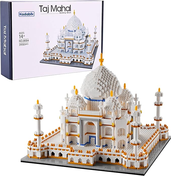 Architechture Series for Adults and Teens,Taj Mahal Building Set,Model Contruction Kit 3950 PCS,Micro Block Set,New Seven Wonders,Landmark Model