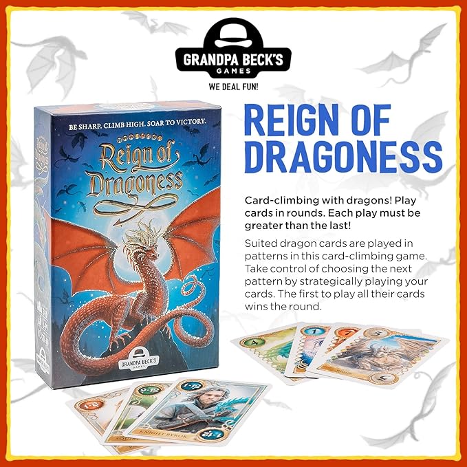 Grandpa Beck's Games Reign of Dragoness Card Game | A Strategic Hand Elimination Card Game | from The Creators of Cover Your Assets & Skull King | 3-8 Players 8+