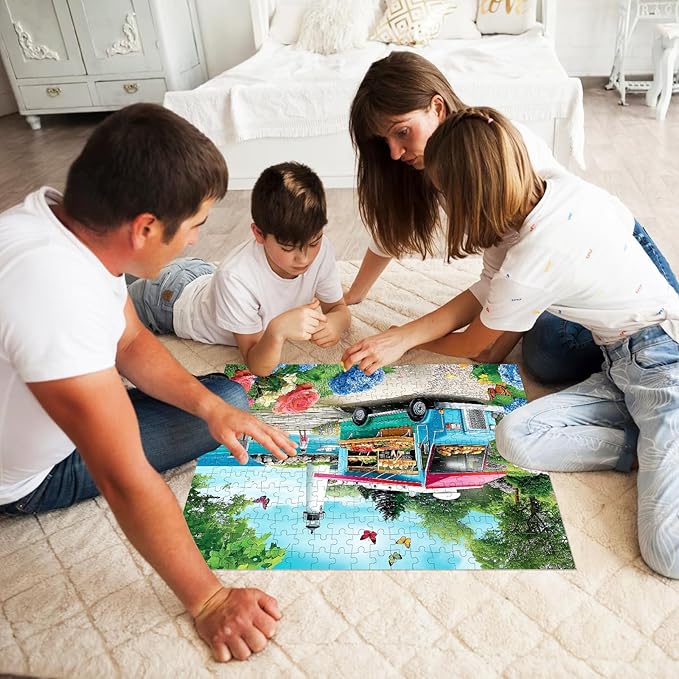300 Piece Puzzles for Adults Beach Jigsaw Puzzles for Kids Ages 8-10 10-12 300 Pieces Adult Puzzle Pieces Family Challenging Puzzle Game Home Decor Gift Toy 20.5x15IN