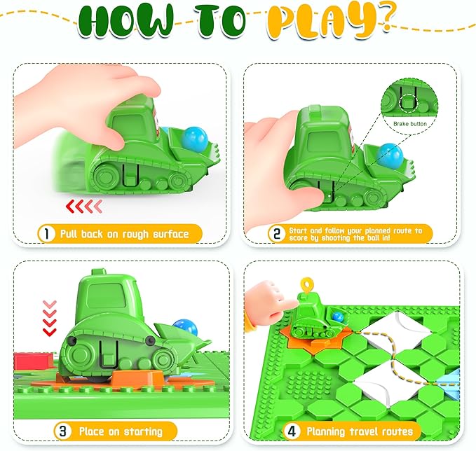 STEM Logic Road Builder Toys: Board Games Toys for 5 Year Old Kids Montessori Brain Teaser Puzzles Educational Learning Activities Toy for Kid Ages 3 4 6-8 12 Boys Girls Gifts (Green, 50PCS)