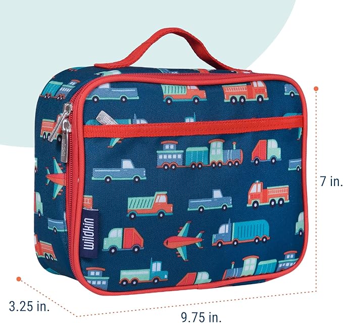 Wildkin Kids Insulated Lunch Box – Durable and Reusable for School & Travel - Transportation