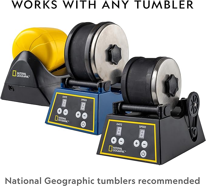 National Geographic Rock Tumbler Refill Kit – 3 lbs. of Rough Gemstones and Rocks for Tumbling Including Amethyst and Quartz – Rock Tumbler Supplies Include Rock Tumbler Grit and Jewelry Accessories