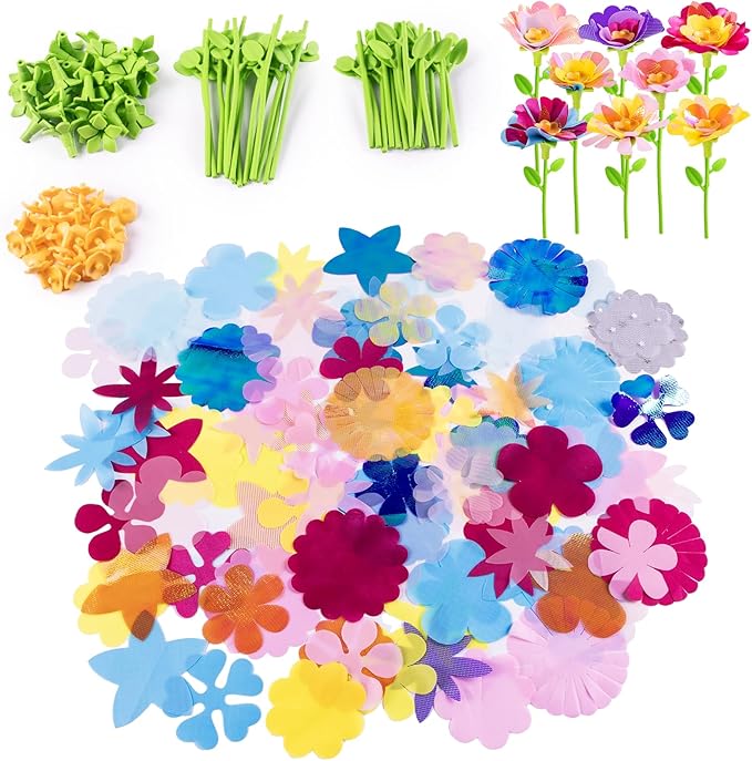 Tubkam DIY Flower Bouquet Accessories, Fabric Bouquet, Replacement Flower Craft Parts, Arts and Crafts Toy Accessories for Girls 4+ Year Old
