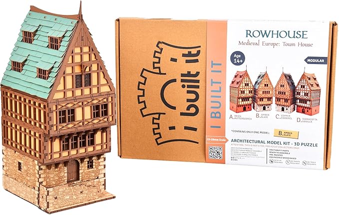 Amber Rowhouse DIY Wooden Building Kit for Adults, Suitable for Playing - Realistic