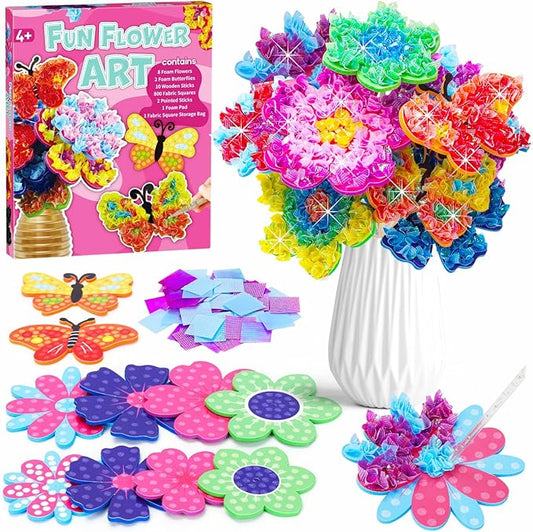 Poke in Fun Art Flower Craft Kits for Kids, Gifts for 6 7 8 9 10 Year Old Girls Art Supplies Activity,Creative Educational Toys for Girls & Boys Age 5-12,Birthday Gifts,Party Favours & Home Décor