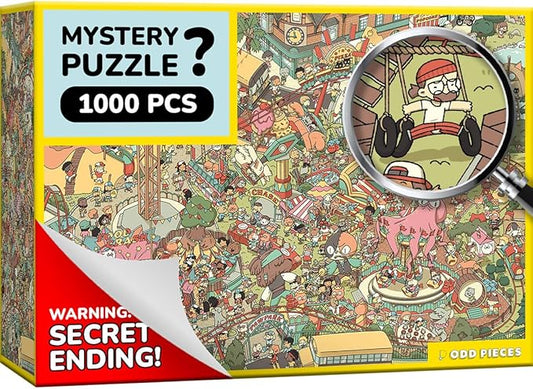Jigsaw Puzzles 1000 Pieces - Magic Mystery Story Secret Ending Puzzle - Perfect Game Night for Adults & Kids - Animal Park Theme Challenging (Snack Attack 3)