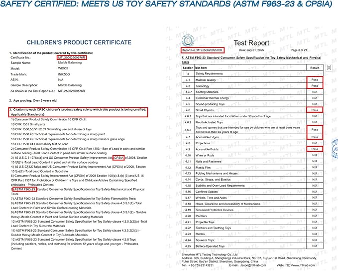 Marble Balance Game, Wobble Marble Stacking Game for Kids 6+, Family Games for Kids and Adults with Built-in Storage, Marbles Board Game for 1-4 Players, Fun Birthday Party Games Toys