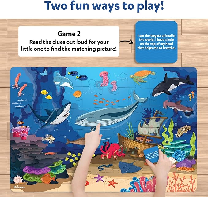 Skillmatics Floor Puzzle & Game - Piece & Play Underwater Animals, Jigsaw & Toddler Puzzles, Educational Toy, Gifts for Boys & Girls Ages 3, 4, 5, 6, 7 (48 Pieces, 2 x 3 feet)