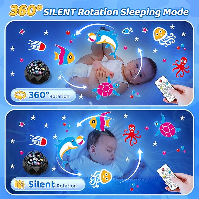 PIKOY Kids Night Light Projector,15 Colors+15 White Noise+3 Films+Remote+AUTO Timer Projector Night Light for Kids Room,Rechargeable Star Lights for Ceiling,Gifts Star Projector Lights for Bedroom