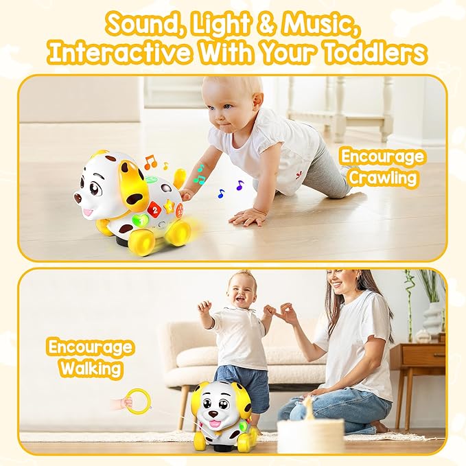 Toys for 1 Year Old Girl Gifts, Musical Baby Toys 6-12-18 Months, Bilingual Learning Toy for 1 Year Old, 1st Birthday Girl Boy Gift Presents, Music Toddlers Puppy for Infants 7 8 9 Months