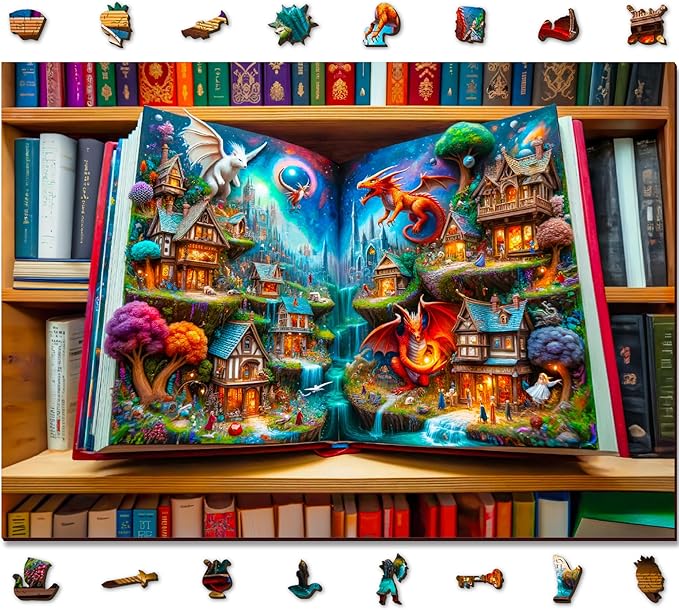 WOODEN.CITY Enchanted Tales 1000 Piece Puzzle | Wooden Puzzles for Adults | Jigsaw Puzzles 1000 Pieces Made in EU - Size 21.25 X 15.5 in | Magical Jigsaw Puzzle