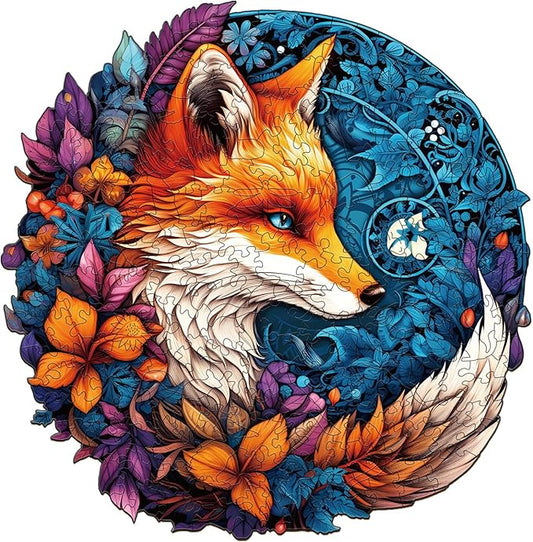 Wooden Puzzles for Adults, Wood Jigsaw Fox Puzzles for Adult, 200 Pcs Wood Animal Puzzle Gifts for Adult Kid Birthday Holiday Family Game(11.5 * 11.3in)