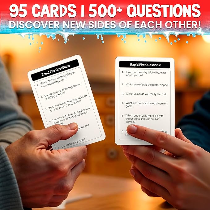 QUOKKA Couples Conversation Games for Date Night - Fun Couple Card Game with 500+ Questions - Perfect Icebreaker Game for Adults & Date Night Games for New or Married Couples I Travel Version
