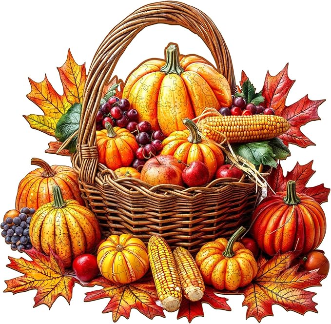 Jigfoxy Wooden Puzzles for Adults, Fall Wood Puzzles Adult, Unique Animal Shape Wooden Jigsaw Puzzles for Adults, Birthday Gifts for Puzzle Lovers, Family (L-13.6 * 13.2in-265pcs)