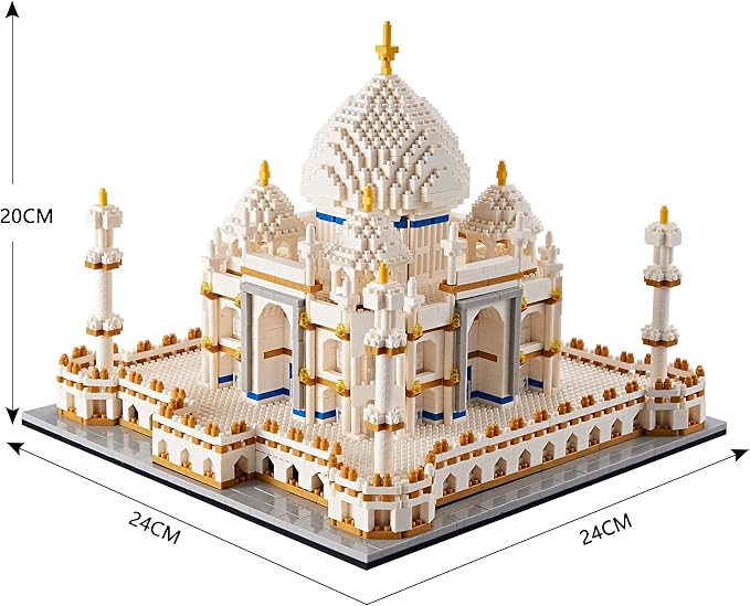 Architechture Series for Adults and Teens,Taj Mahal Building Set,Model Contruction Kit 3950 PCS,Micro Block Set,New Seven Wonders,Landmark Model