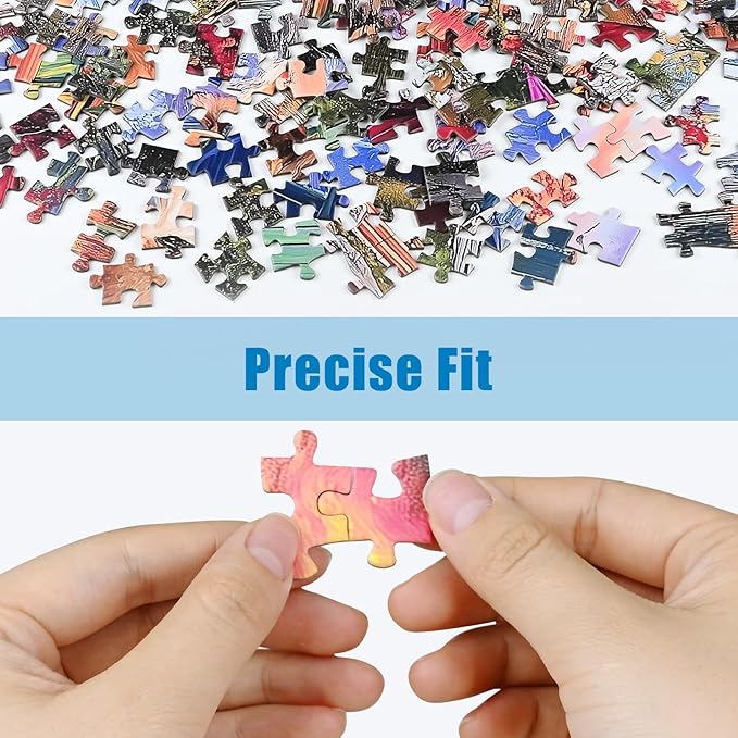 Lake Retreat Cottage Jigsaw Puzzle for Adults 1000 Pieces - Fall Landscape Puzzle with Log Cabin, Dogs, Ducks & Mountains - Challenging Nature Autumn Puzzle, 28x20in - Family Games & Gift