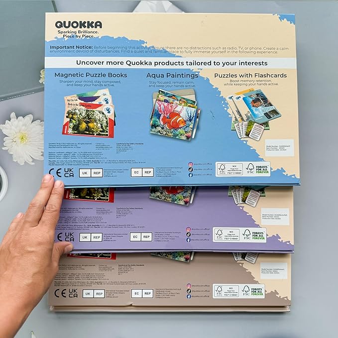 QUOKKA 60 Pieces Dementia Puzzles for Elderly - 3SET Large Piece Puzzles for Seniors - 9 Memory Flashcards with Facts I 25 Discussion Prompts per Puzzle - Alzheimer's Activities Products for Elderly