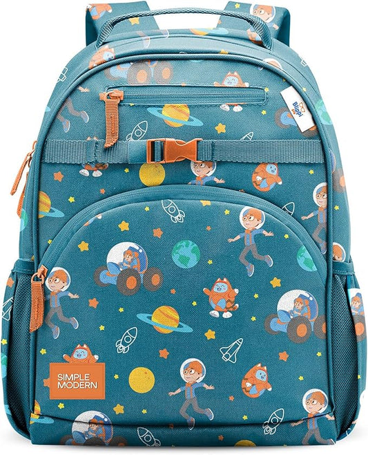 Simple Modern Medium Blippi Toddler Backpack for School Girls and Boys | Kindergarten Elementary Kids Backpack | Fletcher Collection | Kids - 15" tall | Blippi Space