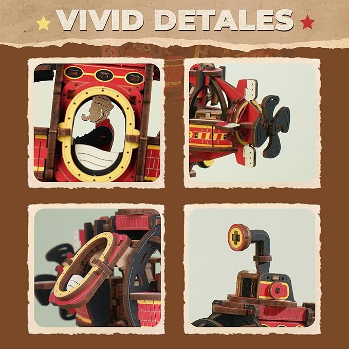 ROKR 3D Wooden Puzzle for Adults, Balance Toy Gravity Swing Deep-Sea Adventurer Model Kit, 219 pcs DIY Building Set, Unique Gift for Men and Women