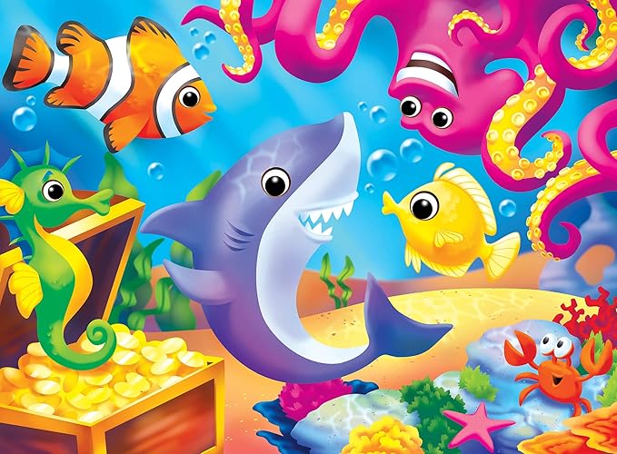 MasterPieces – 48 Piece Jigsaw Puzzle for Kids 4+ Years, Lil Shark with Googly Eyes, Educational and Fun Game, Gift Idea for Children, 19" x 14